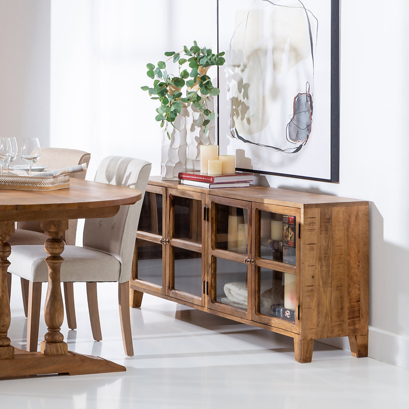 Suzan 406.4cm Solid Wood Sideboard, Natural