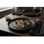 Assiettes plates en grès, ensemble de 4 - 10,4 po rondes, noir mat