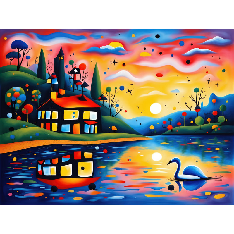 Art mural sur toile Lakeside Dream House, H 16 po x l 24 po x P 1,5 po