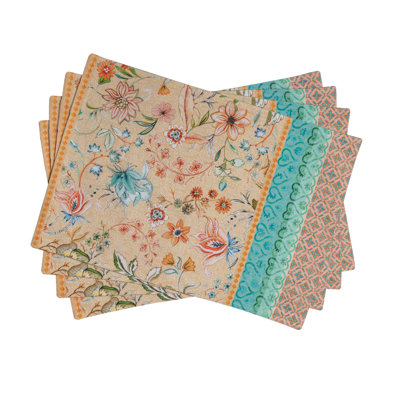 Ensemble de 4 napperons 100% coton lavable Maison d 'Hermine