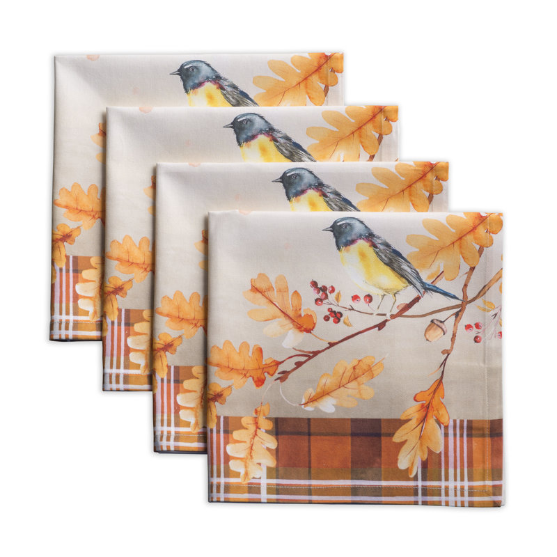 Serviette de table en coton 20 po feuilles de chêne