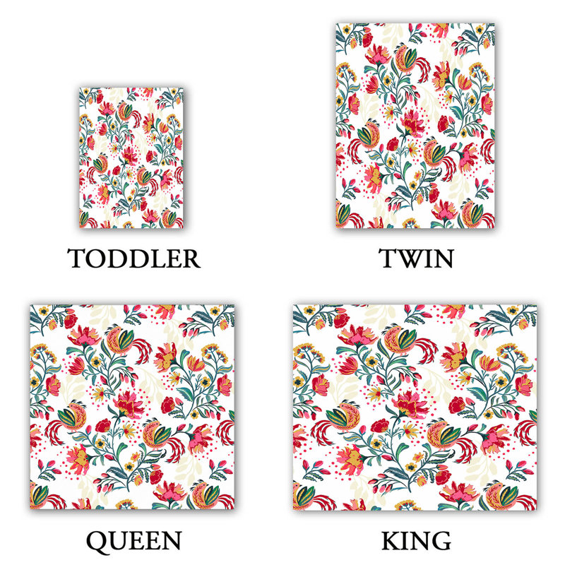 Ensemble de housse de couette simple DiaNoche en microfibre par Jill O Connor - Scandinavian Festiv Floral