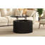 Table basse ronde à plateau relevable, décor moderne en bois cannelé avec rangement caché pour le salon, durable et élégant-72063361