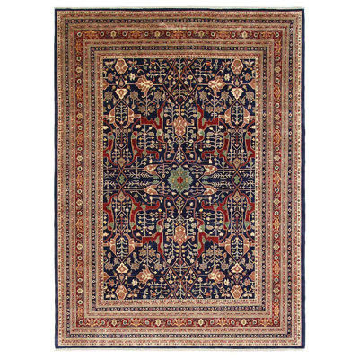 Davey Hand Knotted 12x14 Navy Rug