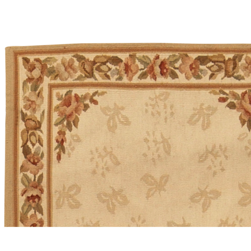 Tapis ivoire noué à la main de haute qualité
