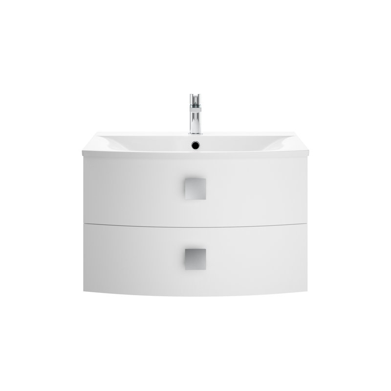 Sarenna 712mm Single Bathroom Vanity with Integrated Polymarble Basin, Moon White