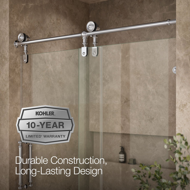 Artifacts 80-7/8 In. H Sliding Shower Door With 3/8 In.-Thick Glass, Chrome