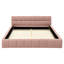 Upholstered Queen Size Bed - Pink Chenille Fabric Platform With Headboard And Construction No Box Spring Frame-1090775069