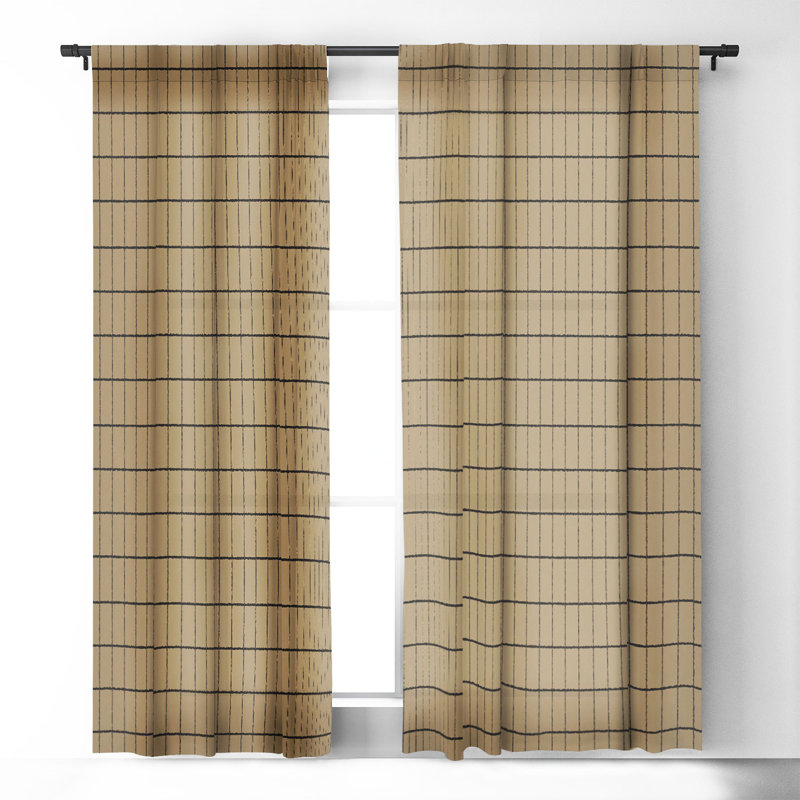 Holli Zollinger Kraft Grid 1pc Blackout Window Curtain Panel, 50" W x 84" L