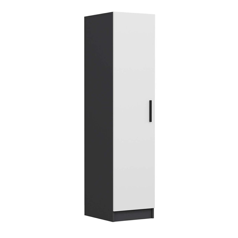Elina Manufactured Wood Wardrobe, 190cm H x 45cm W x 52cm D, White/Black