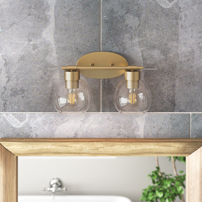 Éclairage pour salle de bain à intensité variable en laiton vieilli 2 lumières Katarina