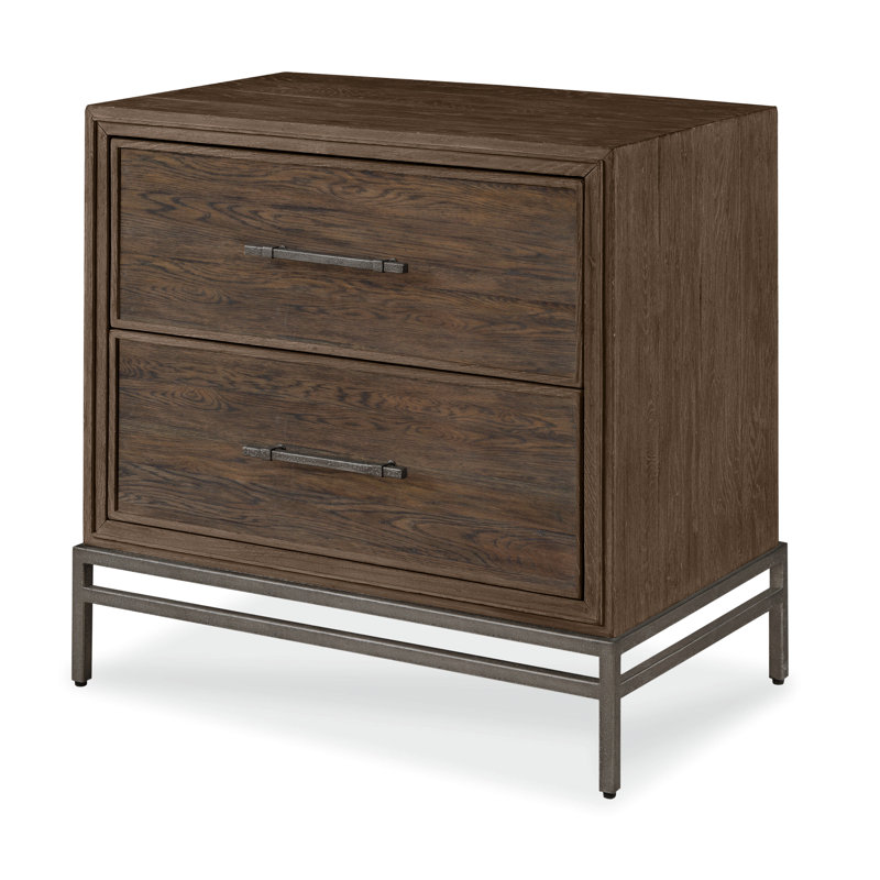Camden 2 - Drawer Solid Wood Nightstand, Brown Rustic