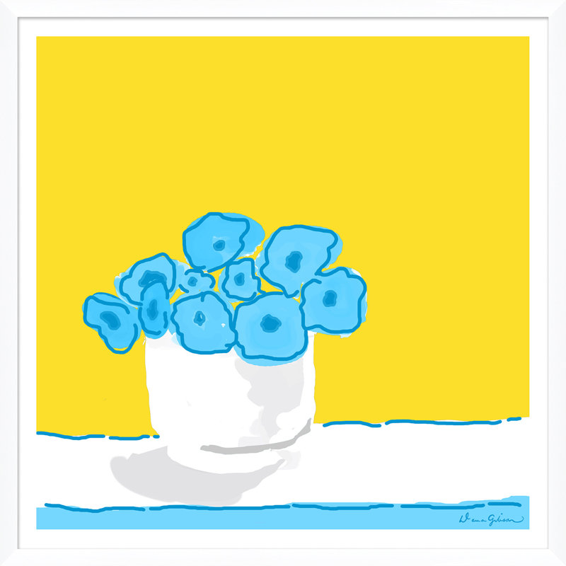 Rose Vase In Yellow Giclee Print by Dana Gibson