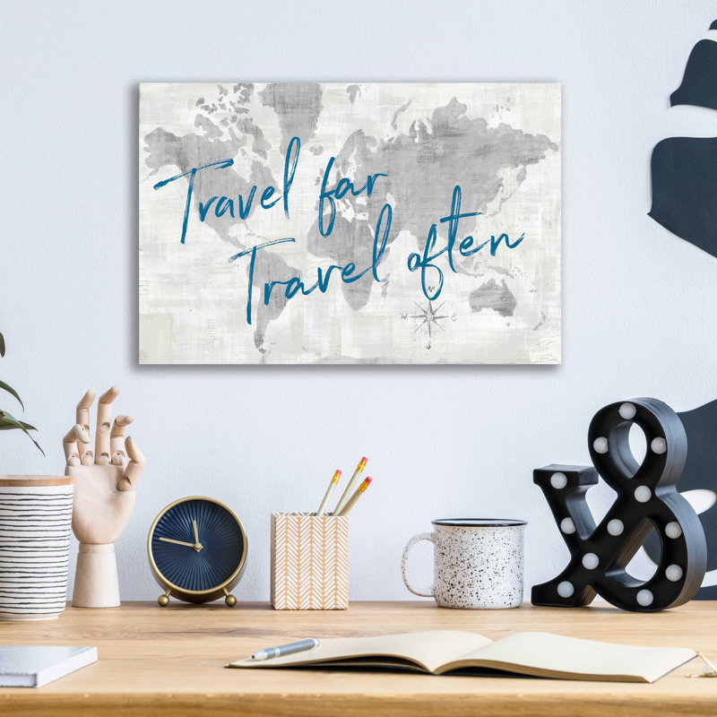 «World Map Collage Travel» par Sue Schlabach, impression sans cadre, H 12 po x l 16 po x P 0,13 po