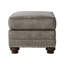 Similicuir gris avec structure en bois - Siège mi-ferme, rectangulaire, sans dossier, traditionnel, garniture cloutée, plateau revêtu de pierre essentielle, mi-ferme