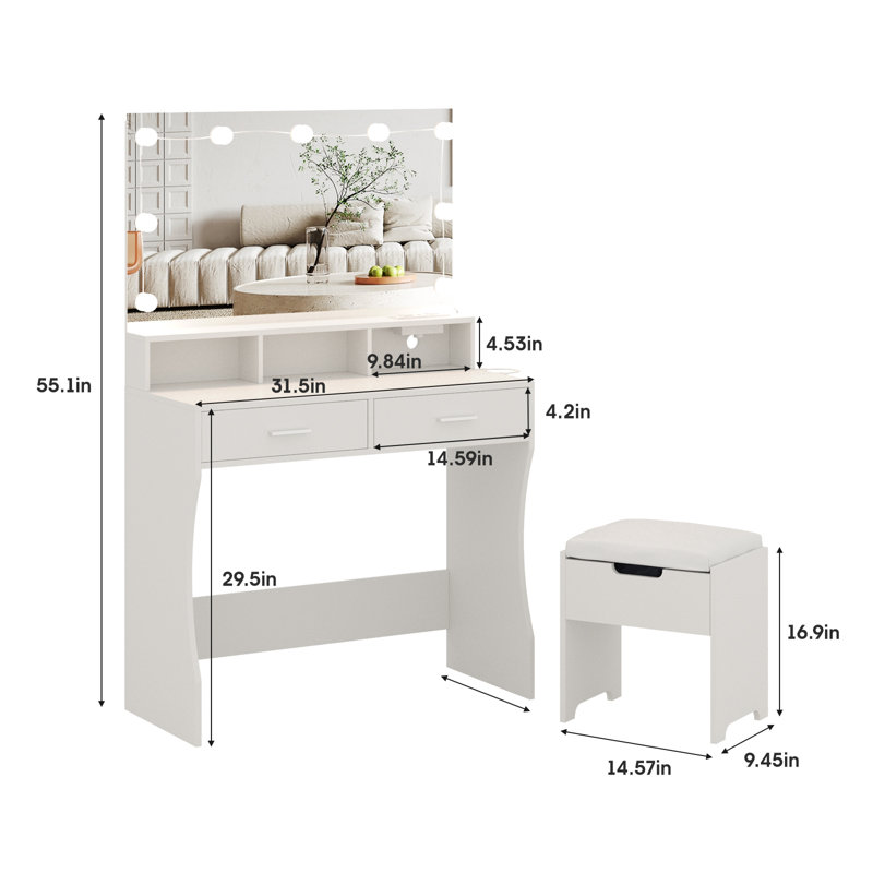 Greber Vanity, White