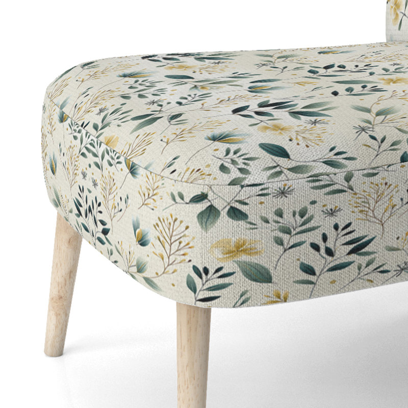 Minimalist Botanicals - Chaise d'appoint rembourrée scandinave, chaise d'appoint verte