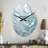 Silver Shimmer - Pear Shape Unique Abstract Landscapes Wall Clock-105482406