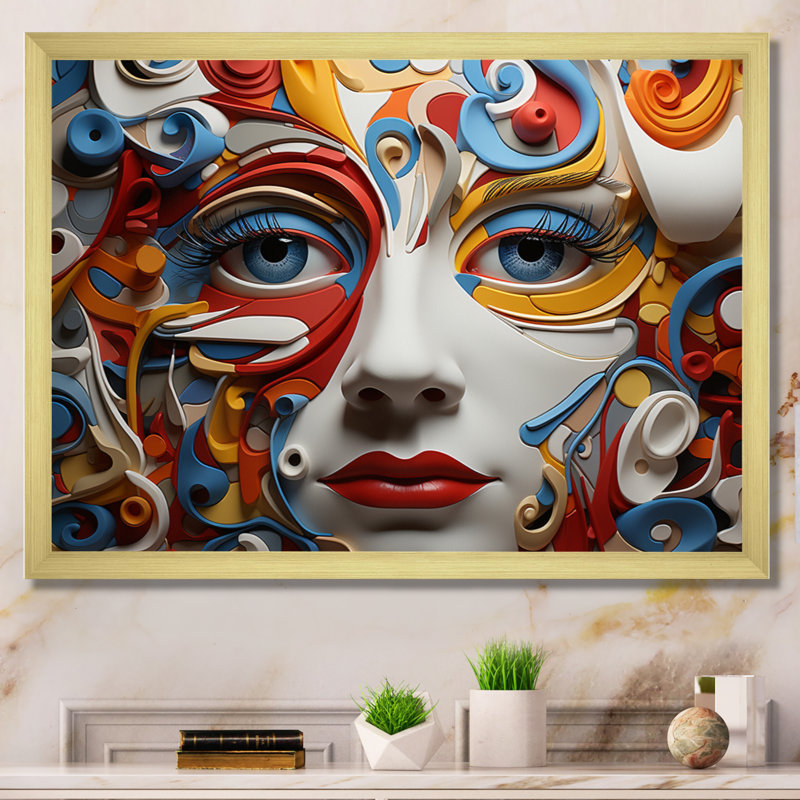 Opt Transcendent Contrasts I - reproduction sur toile, Encadrement doré, H 34 po x l 44 po x P 1,5 po