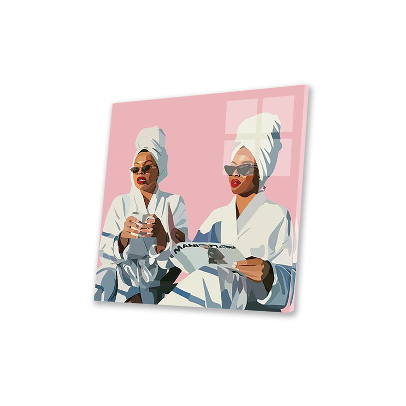 Galantine rose imprimé sur verre acrylique, H 24 po x l 24 po x P 0,25 po