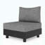 Ensemble modulaire de patio 5 pièces en aluminium gris avec chaises modulaires et table basse