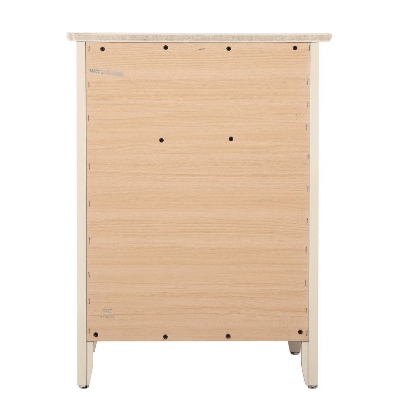 Table de chevet transitionnelle beige avec une construction solide et un espace de rangement caché avec tiroir spacieux
