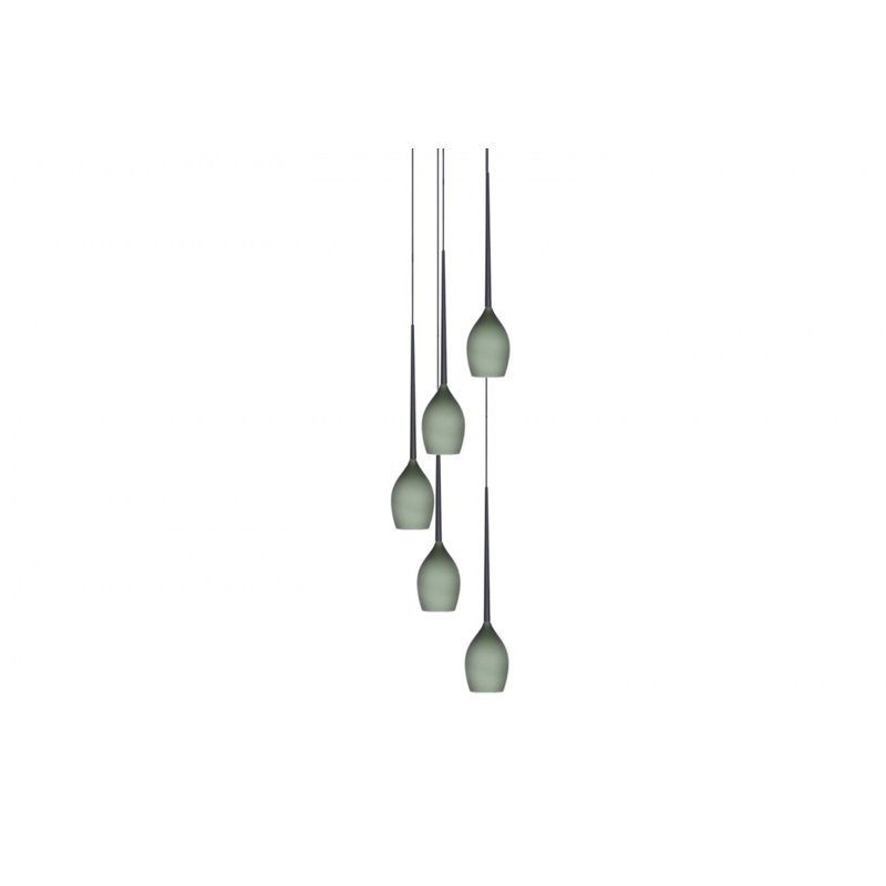 Izza 5 - Light Black Cluster Pendant, Olive