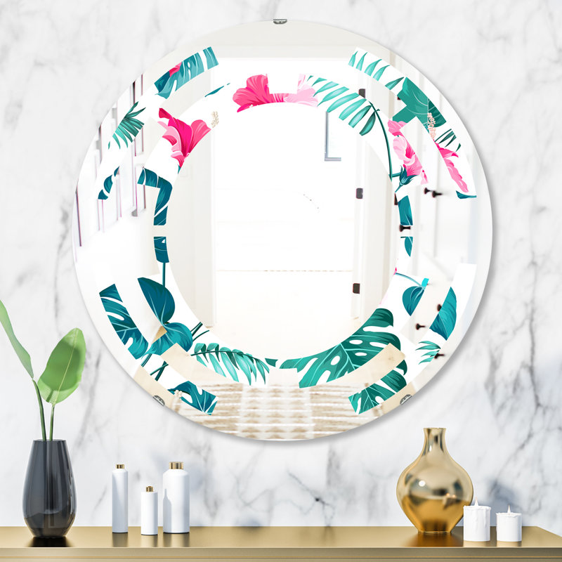 Miroir mural Traditional, Space Botanicals and Flowers, H 23,6 po x l 23,6 po