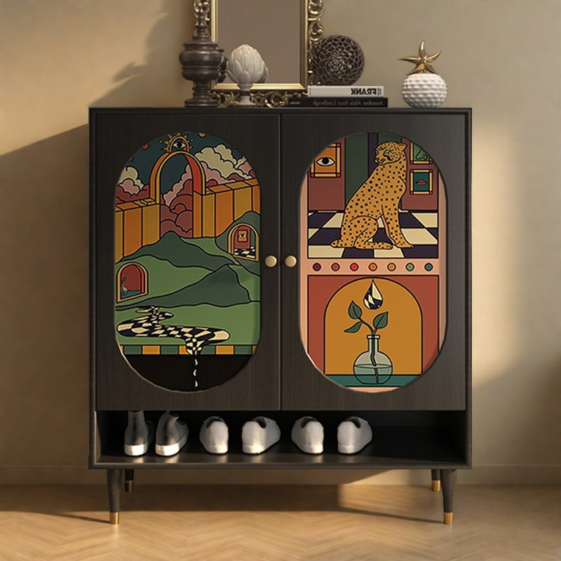 Rangement à chaussures en bois noir