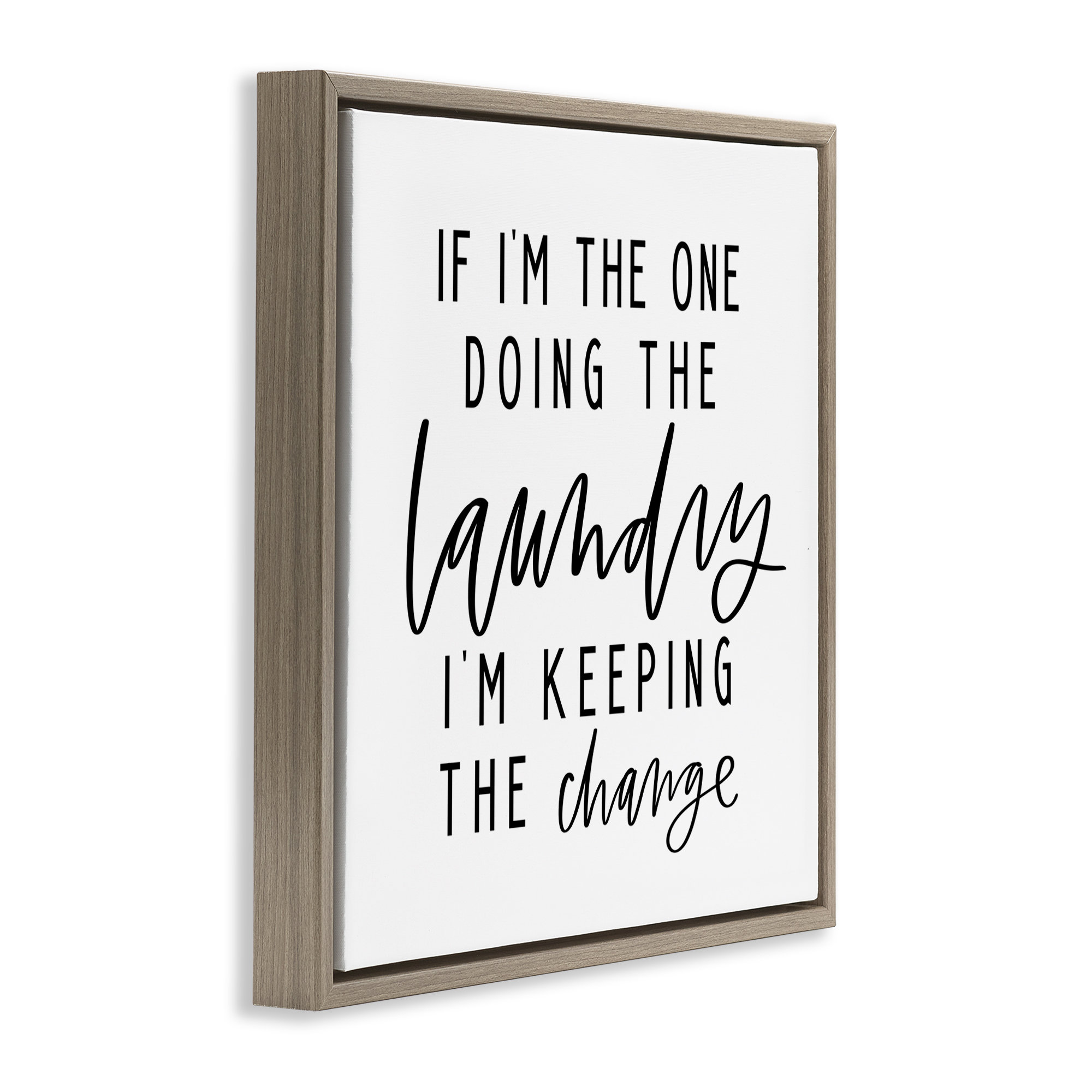 Trinx Keeping The Change Laundry Brown Framed Floater Canvas Wall Art ...