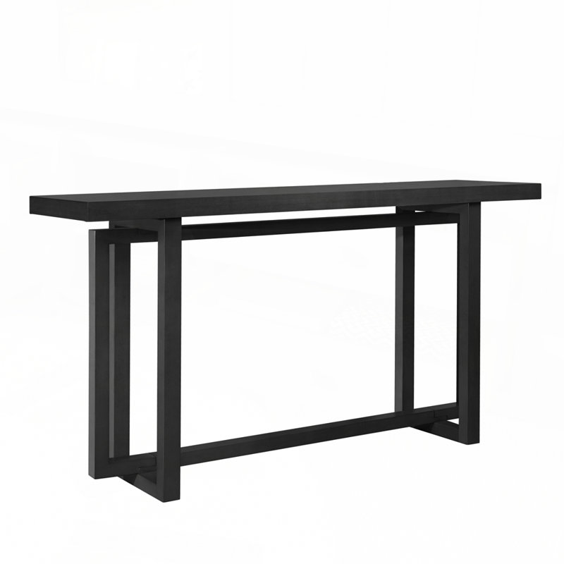 Narrow Space-Saving Entryway Table with Durable MDF Construction Ideal for Small Apartments and Hallways, Black