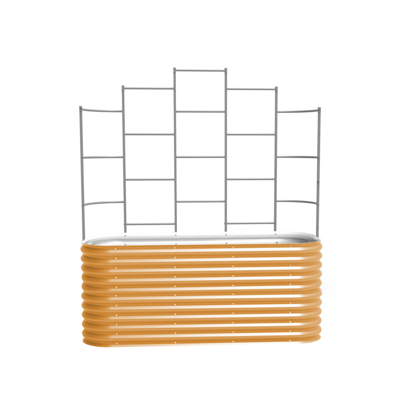Lit de jardin surélevé 32 po de hauteur 32 po avec treillis 32 po, Terre cuite