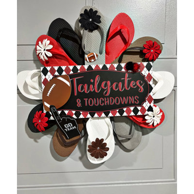 Tailgates and Touchdown Door Wreath