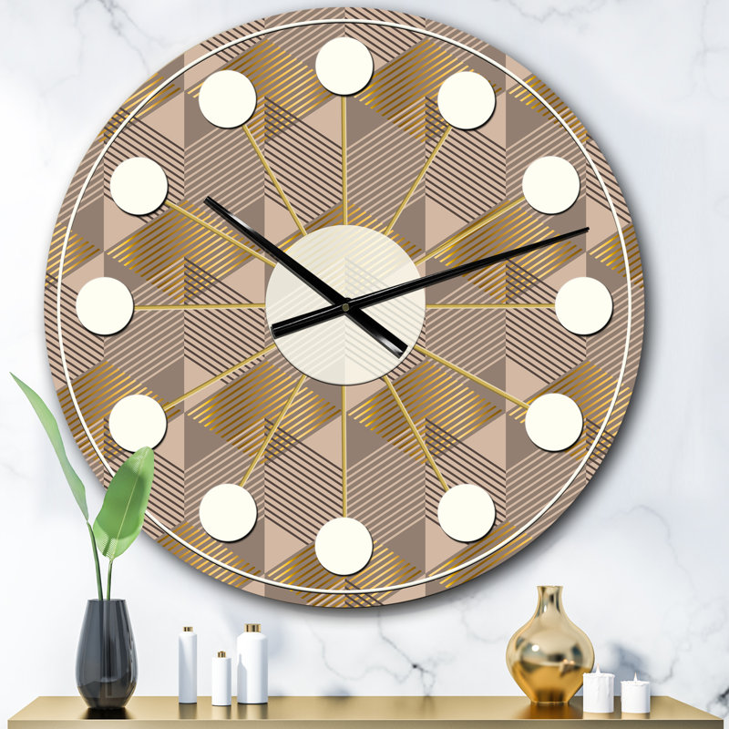 Retro Square Design V - horloge murale moderne Mid-Century, Surdimensionné