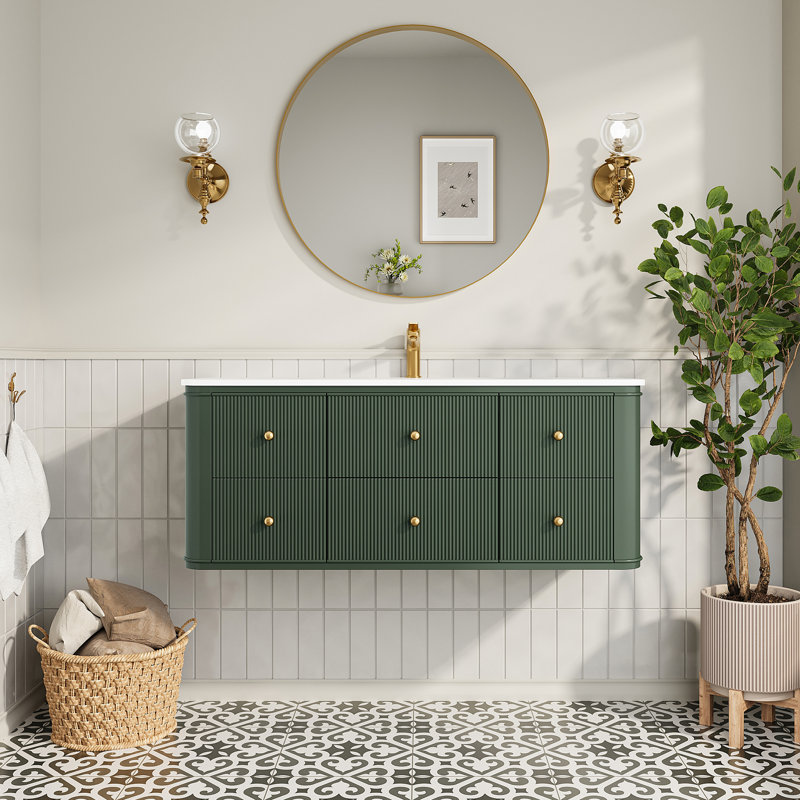 48" Solid Wood Bathroom Vanity Green