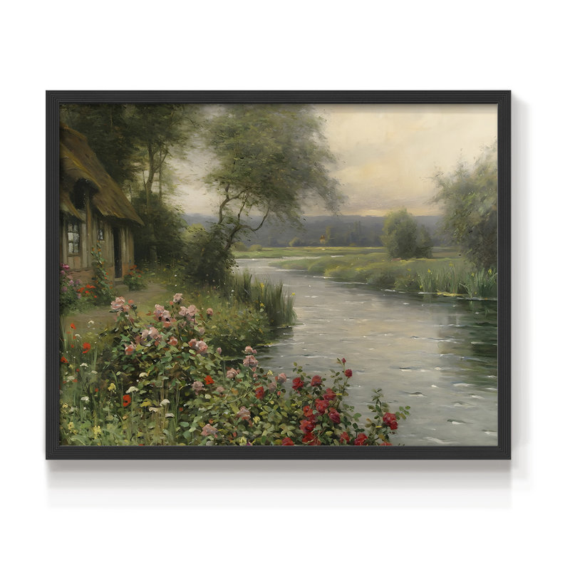 Paysages rétro - CXCIV - reproduction encadrée, H 22 po x l 28 po, Noir
