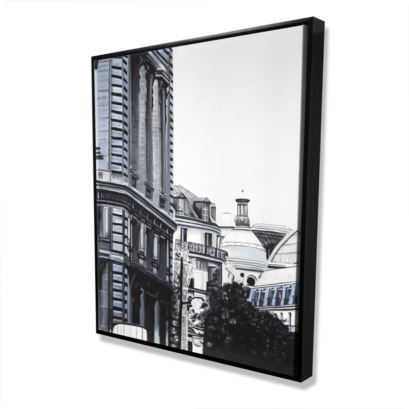 Toile avec cadre noir historique pour centre-ville | Décoration intérieure