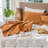 MooMee Sheet Set Extra Deep Pocket 100% Washed Cotton Linen Like Textured Lightweight Breathable-404490825-469595445
