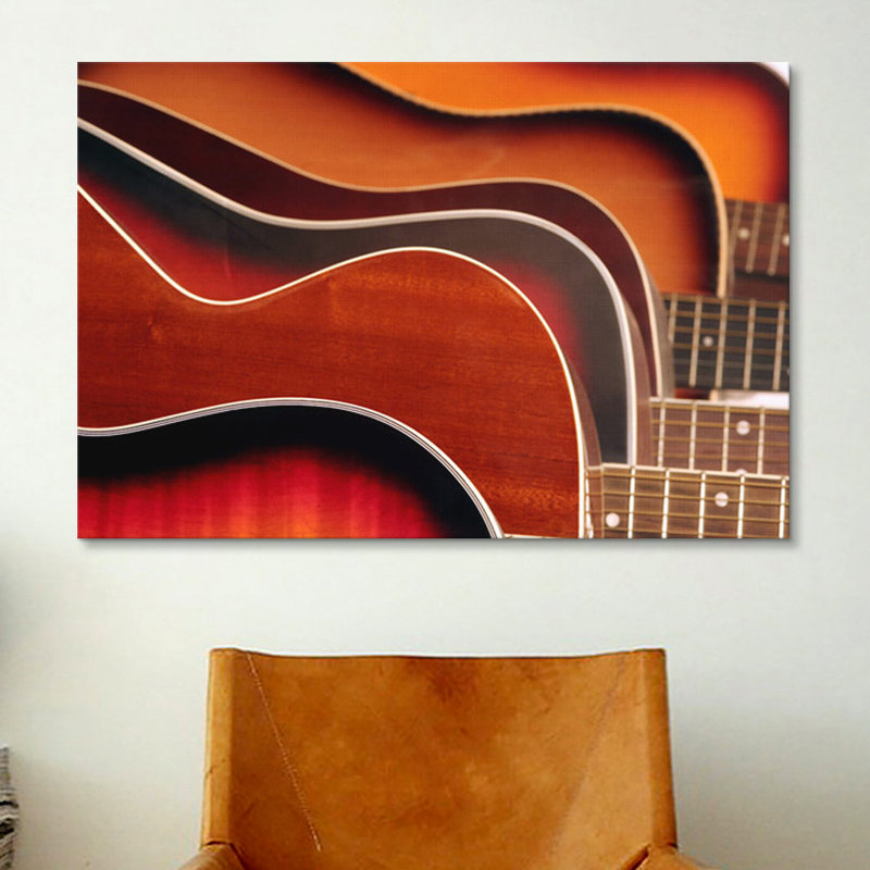 Guitare acoustique - impression, H 18 po x l 26 po x P 1,5 po, Toile tendue, Aucun mat