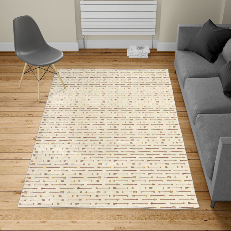 Tapis beige/brun, Rectangle 5 pi 2 po x 7 pi 6 po