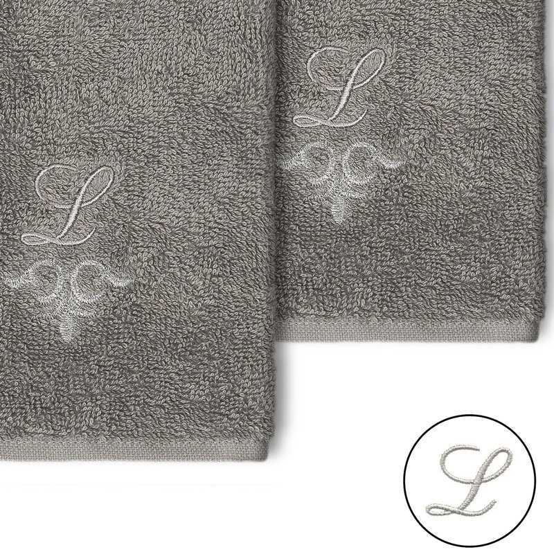 Monica Turkish Cotton Washcloth, Dark Gray, L