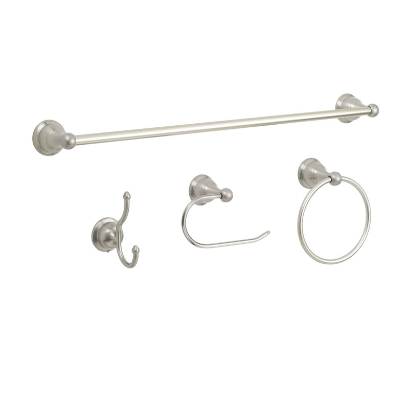 4 - Piece Bathroom Hardware Set, Brushed Nickel