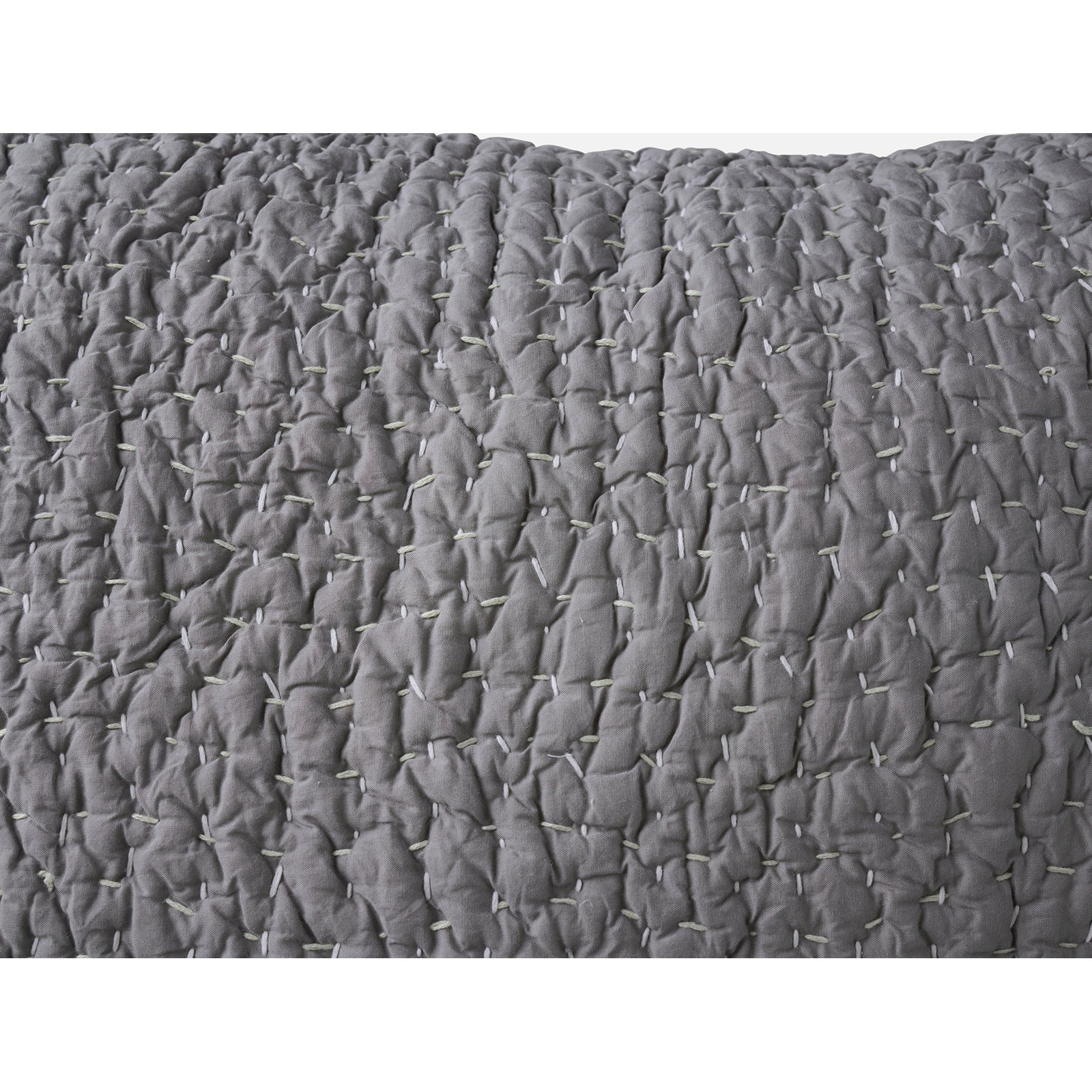 Pebbled Handstitched Organic Sham, Slate