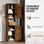 Grande armoire de rangement étroite avec portes de grange, tablettes réglables pour la salle de bain, salon, entrée de la cuisine-904345830