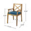 Chaise de salle à manger Perla, 2 pièces avec 2 coussins bleus, pour cour, bord de piscine, jardin-1837125301