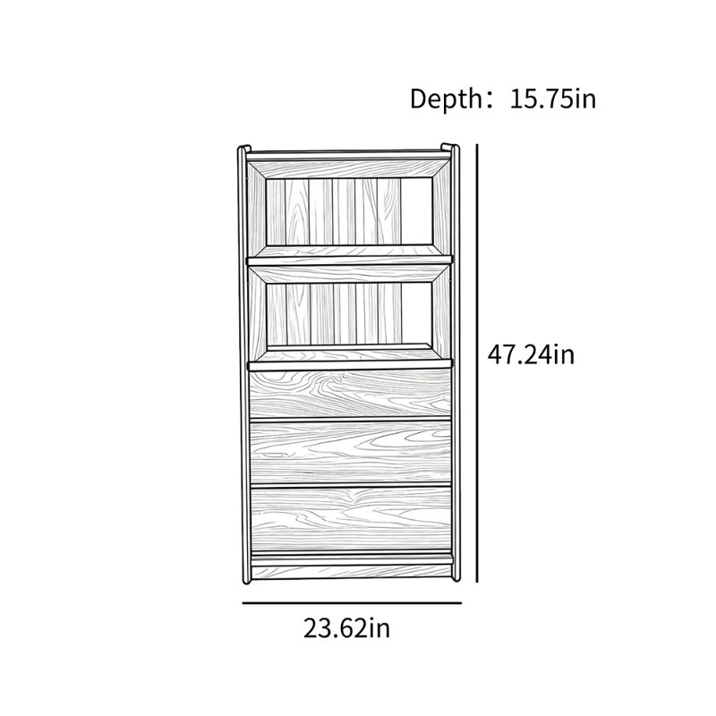 Armoire décorative à porte rabattable du sol au plafond en verre