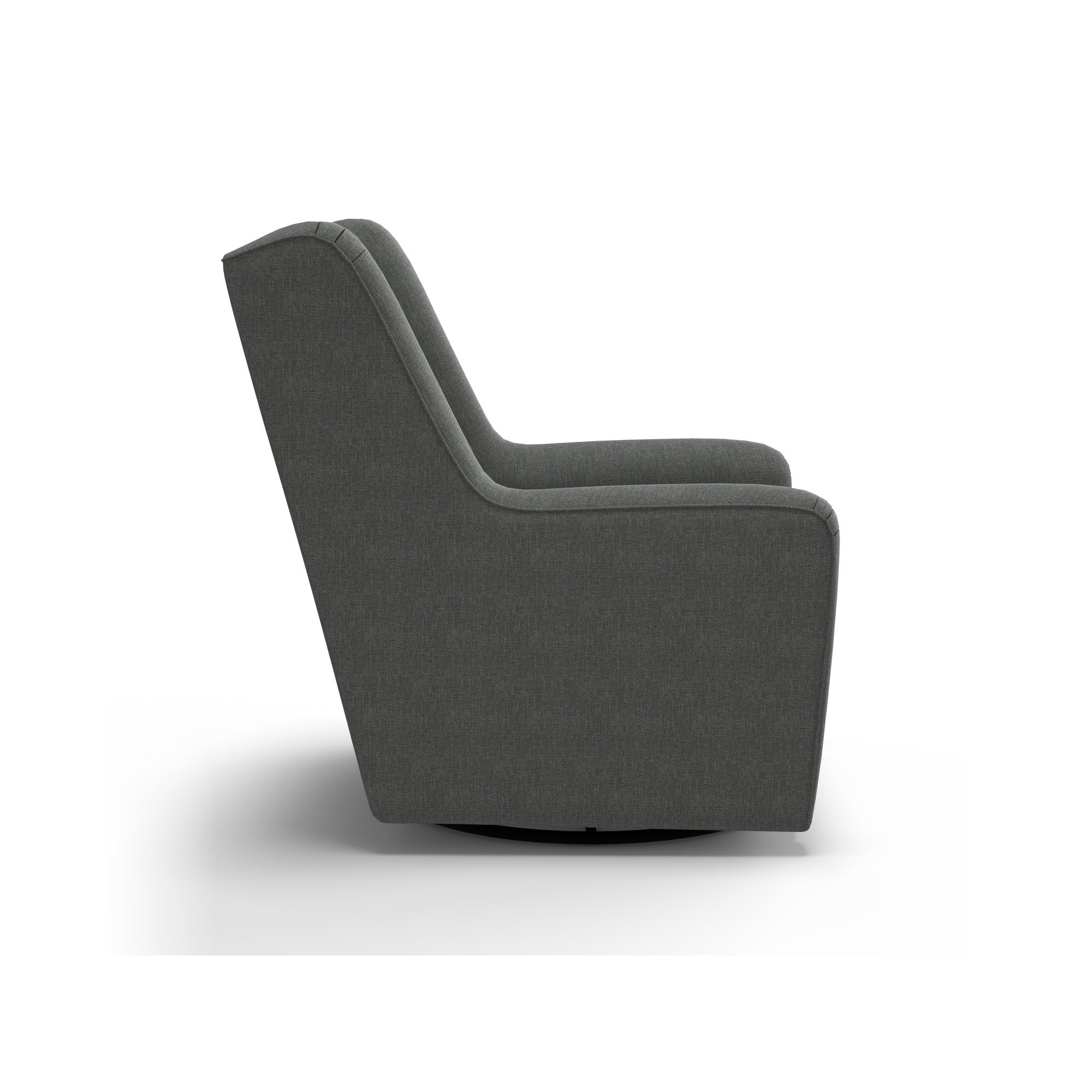 Upholstered Swivel Glider, Charcoal Grey Performance