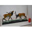 Machesney Fighting Deer Bronze Statue Mounted on a Marble Base Size: 32" x 8" x 14"H