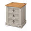 Juni Grey 3 Drawer Bedside Table Cabinet