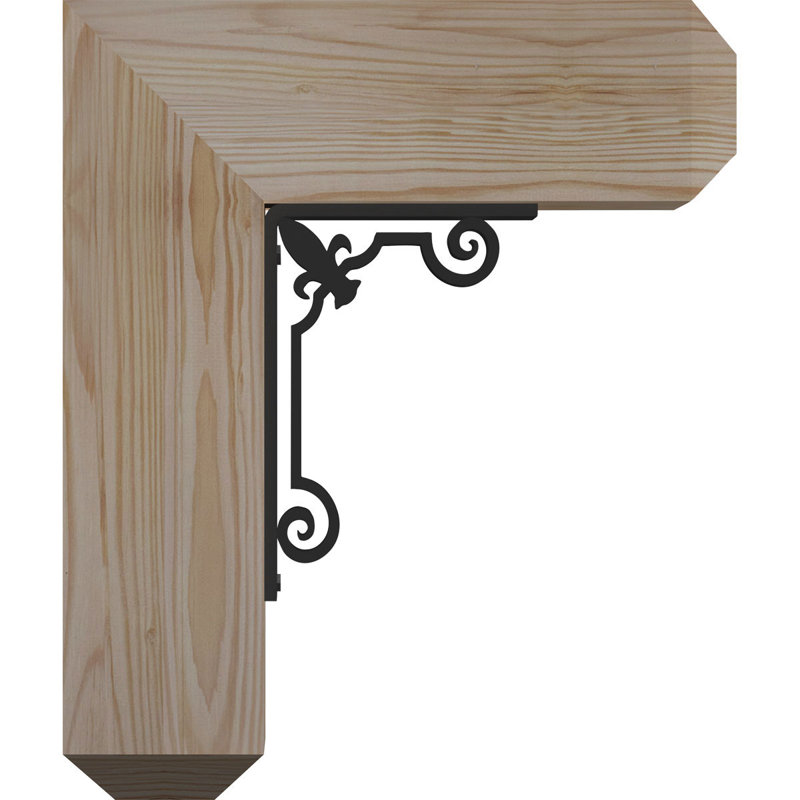 Fleur de lys triple support artisanal Ironcrest, H 16 po x P 13 1/2 po, Sapin de Douglas l 3 1/2 po x T 4 po (lisse)